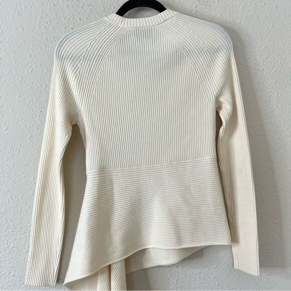 3.1 Phillip Lim Ribbed Sweater With Waist Tie Antique White Beige Size Small - Picture 10 of 13
